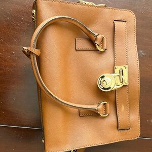 Michael Kors Tan Satchel with Gold Accents